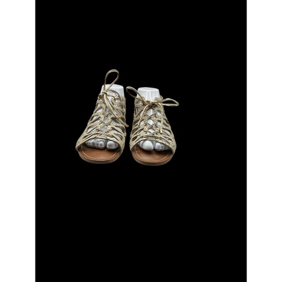 Carlos by Carlos Santana Light Gold Embellished Sandals Size 9 - Picture 1 of 5